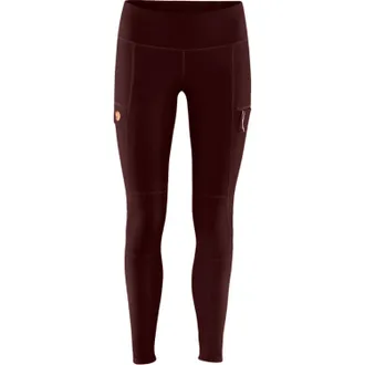 Fj&auml;llr&auml;ven Womens Abisko Trail Tights In Dark Garnet
