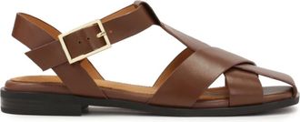 Kazar Schoenen, Dames, Bruin, 40 EU, Leer, Bruine sandalen met een bandje aan de voorkant