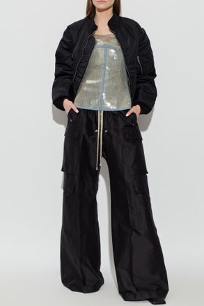Rick Owens Denim Off-shoulder Top, Womens, Silver