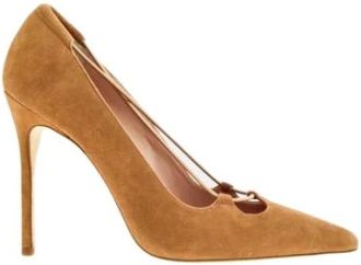 Carolina Herrera Elegante gekruiste su&egrave;de hakken met veters - Dames - Pumps - Bruin - 38 EU - Su&egrave;de - Schoenen