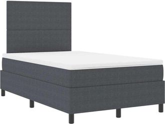 vidaXL Cama Tipo Box Spring Gris Oscuro Y Blanco 203 X 120 X 128 Cm Vidaxl