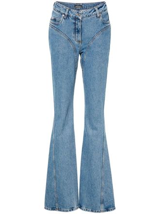 MUGLER Flared jeans met wassing - Blauw