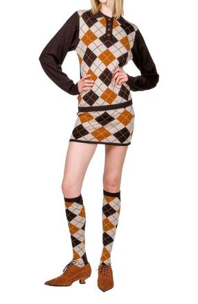Anna Sui Argyle Knit Skirt in Marmalade Multi at Nordstrom, Size X-Small