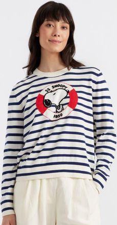 Chinti and Parker Snoopy Nautical Breton Sweater in Cream/admiral Blue at Nordstrom, Size X-Large