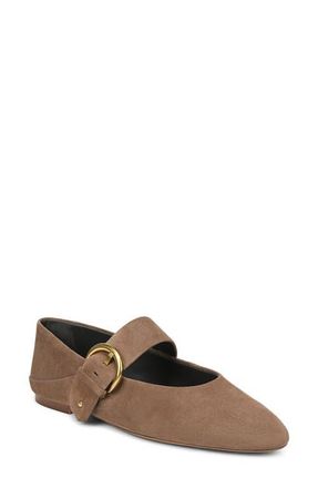 Franco Sarto Reeva Mary Jane Flat in Grey Suede at Nordstrom, Size 6.5