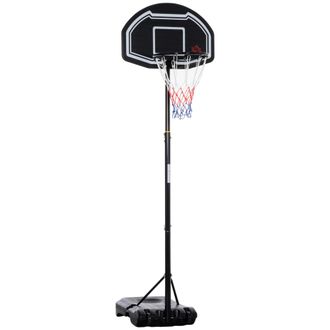 HOMCOM Homcom Canasta De Baloncesto Para Exterior, Altura Ajustable 160-210 Cm, Canasta De Baloncesto Port&aacute;til Con Ruedas, Tablero De Pe Y Base Rellenable