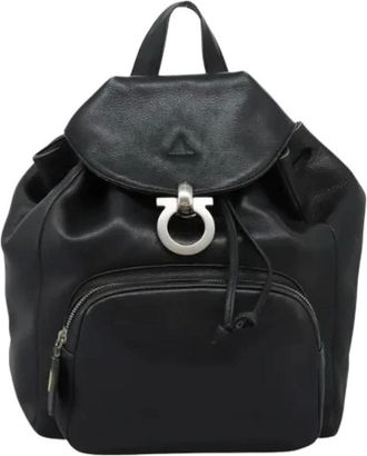 Ferragamo Pre-owned Backpacks, female, Black, Size: ONE SIZE Pre-owned Gancini Backpack
