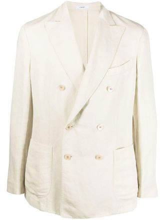 Boglioli tailored double-breasted blazer - men - Cotton/Linen/Flax/Cupro/Viscose - 48 - Neutrals