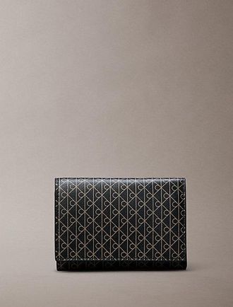 Calvin Klein Allover Emblem Logo Trifold Wallet