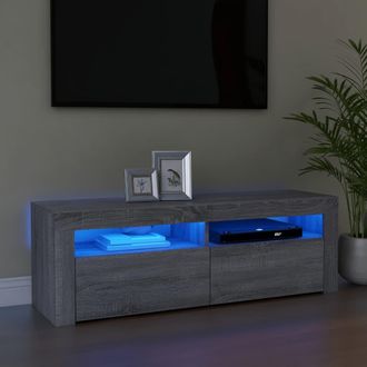 vidaXL Vidaxl - Mueble De Tv Con Luces Led Gris Sonoma 120x35x40 Cm