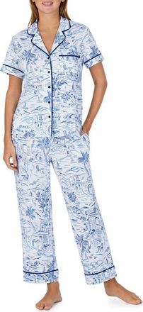 Kate Spade New York print crop pajamas in Blue/Print at Nordstrom, Size X-Small