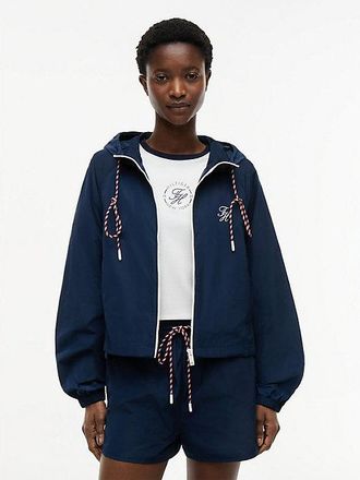 Tommy Hilfiger Cortavientos que repele el agua con capucha y logo