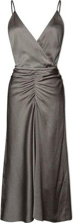 Jonathan Simkhai Lizeth Hammered Silk Wrap Midi Dress Size XS