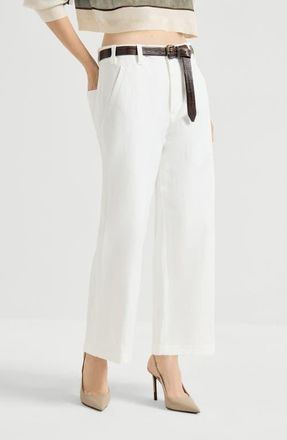 Brunello Cucinelli Chino Crop trousers in White at Nordstrom, Size 46 It