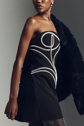 Significant Other Abbey Strapless Metallic Mini Dress