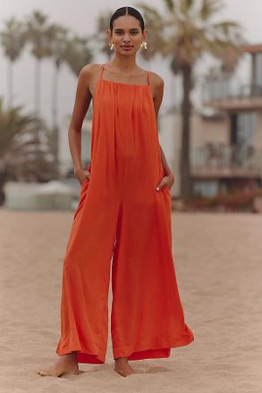 Sanctuary Pleated Wide-Leg Beach Jumpsuit