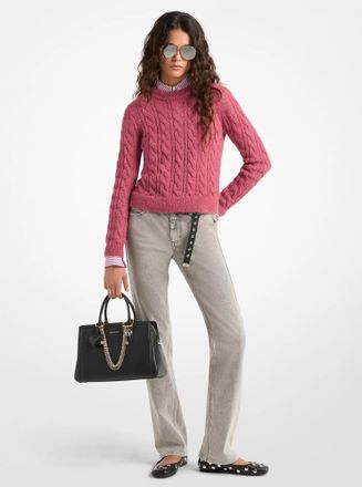 Michael Kors Cable Knit Nylon and Alpaca Blend Sweater