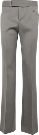 Balmain Satin Wol Tailored Broek - Dames - Straight fit broeken - Grijs - S - Wol - Broeken