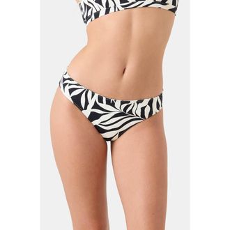 Roxy Surfers Paradise Reversible Hipster Bikini Bottoms in Black Combo at Nordstrom, Size Small