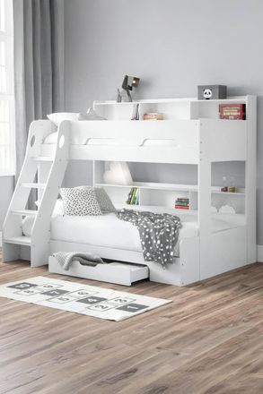 Julian Bowen Orion Triple Sleeper Bunk Bed in White | Size: Single