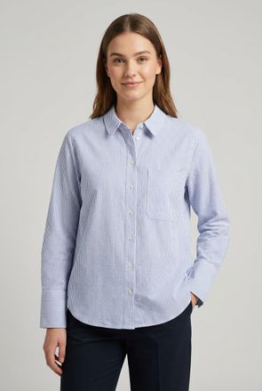 Vero Moda Hemdbluse VERO MODA VMINGE L/S SHIRT WVN BTQ, Damen, Gr. XL, palace blau stripes:snow wei&szlig;, Obermaterial: 59% Baumwolle, 41% Polyester, gestreift, reg