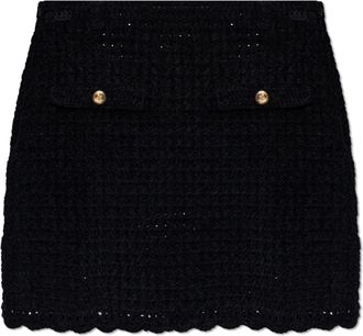 Ganni Crochet Mini Skirt - Dames - Korte rokken - Zwart - S - Katoen - Rokken