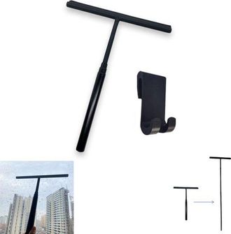 OEM Escobilla De Ducha Telesc&oacute;pica Extensible, Escobilla De Silicona Para Ventanas, Para Ba&ntilde;os, Cristales Y Suelos, Negra, 28 X 137 Cm