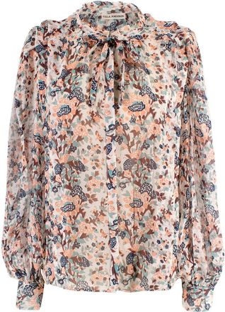 Ulla Johnson Floral Sheer Silk Blouse Size XS