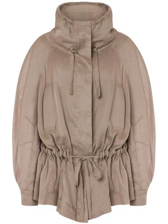 Alberta Ferretti drawstring-waist jacket - Neutrals