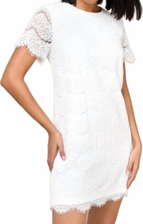 Lulus Womens Take Me To Brunch Lace Shift Dress In Ivory