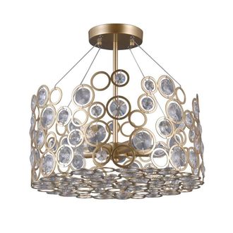Netlighting Modern Flush Ceiling Light Golden Champagne 5 Light E14 in Gold