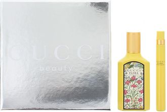 Gucci Womens Flora Gorgeous Orchid Eau de Parfum 50ml + Eau de 10ml Travel Spray Gift Set for Her - Green - One Size