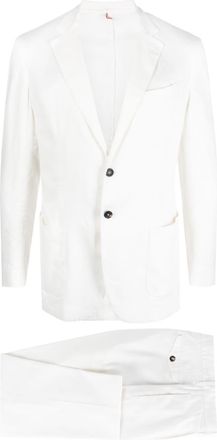 Dell'Oglio single-breasted suit set - men - Cotton/Polyamide/Cotton/Spandex/Elastane/Linen/Flax - 50 - White