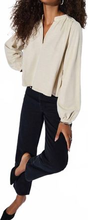 Nation Ltd Maya V-Neck Top In Parchment