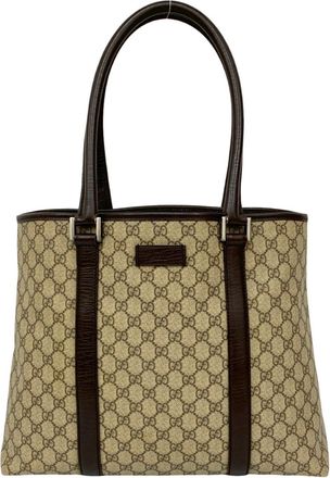 Gucci Brown Leather Pvc Handbag Shoulder Bag Tote Bag (Pre-Owned)