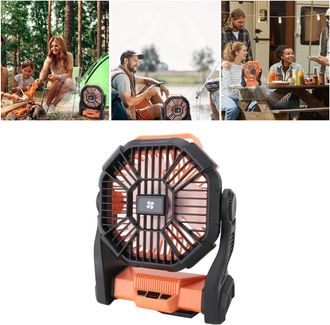 Infinite Ventilador De Camping Potente, Recargable Por Usb, Con Iluminaci&oacute;n Led Para Tiendas De Campa&ntilde;a Exteriores - Abs, 10400 Mah, 21 X 9 X 26 Cm, Naranja