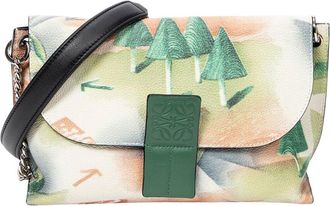 Loewe Green Printed Calfskin Leather Printed Avenue Crossbody, Never Carried (Authentic Pre-Loved)