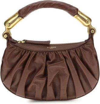 Balmain Brown Calf Leather Bos Taurus Shoulder Womens Bag