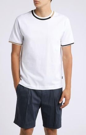 BOSS Thompson Tipped Crewneck T-Shirt in Wht at Nordstrom Rack, Size Xx-Large