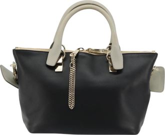 Chlo&eacute; Bicolor Baylee Satchel Leather Black Leather Handbag (Pre-Owned)