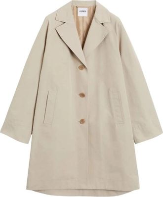 Aspesi Katoenen en polyester canvas jas - Dames - Mantel - Beige - S - Katoen - Jassen