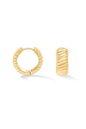 Dower & Hall Wide Twist Huggie Hoops in Yellow Gold Vermeil at Nordstrom