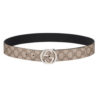 Gucci GG Supreme Reversible Leather Belt, Size 75
