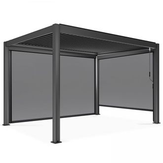 Oviala P&eacute;rgola bioclim&aacute;tica autoportante de 3x4m con 2 toldos