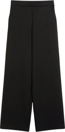 Max Mara Straight Leg Viscose Jersey Broek - Dames - Wijde Broeken - Zwart - XS - Broeken