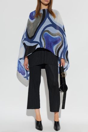 Pleats Please Issey Miyake Pleated Top, Womens, Blue