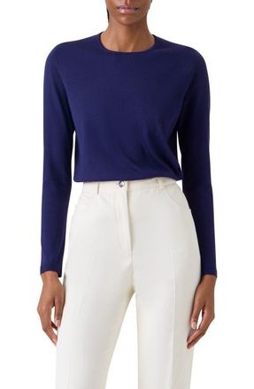 Akris Fine Cashmere & Silk Sweater in Dark Purple at Nordstrom, Size 12