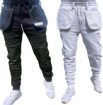 Generic Work Joggers Work Trousers Work Jogging Bottoms Tracksuit with Knee Pad Pockets Tool Pockets Zip Pockets Fleece Lined (UK, Alpha, XXL, Regular, Regula