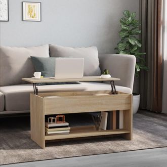 vidaXL Vidaxl - Mesa De Centro Madera De Ingenier&iacute;a Roble Sonoma 102x50x52,5 Cm