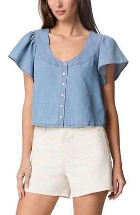 Paige Belle Chambray Button-Up Shirt in Palos Verdes at Nordstrom, Size Xx-Small